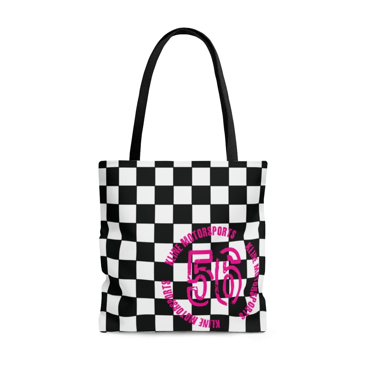 White Checkered Pattern Tote Bag